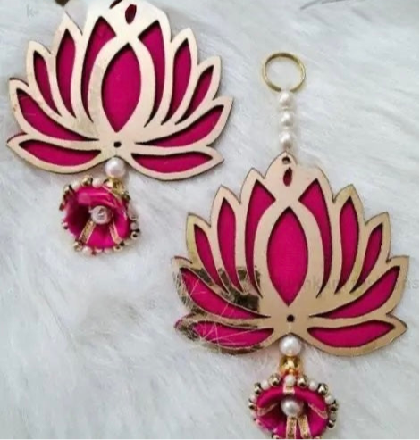 Multi Color Lotus Wall Hanging Pair