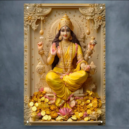 Goddess Lakshmi Aluminum Print, Hindu Goddess Lakshmi Wall Art