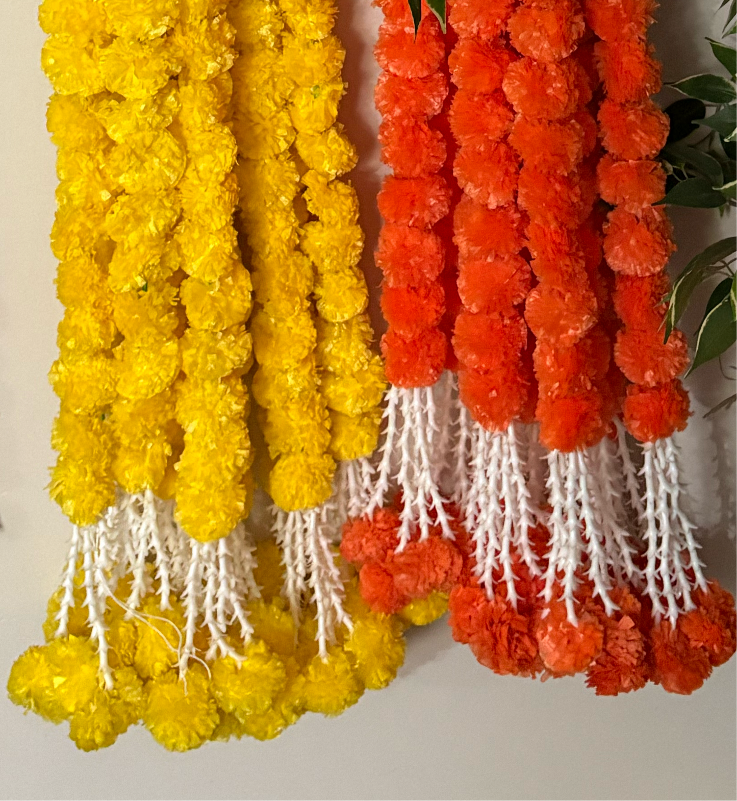 Flower Garland| Artificial Yellow/Orange Color Flower Garland Lines |Marigold Flower | set of 20 strings