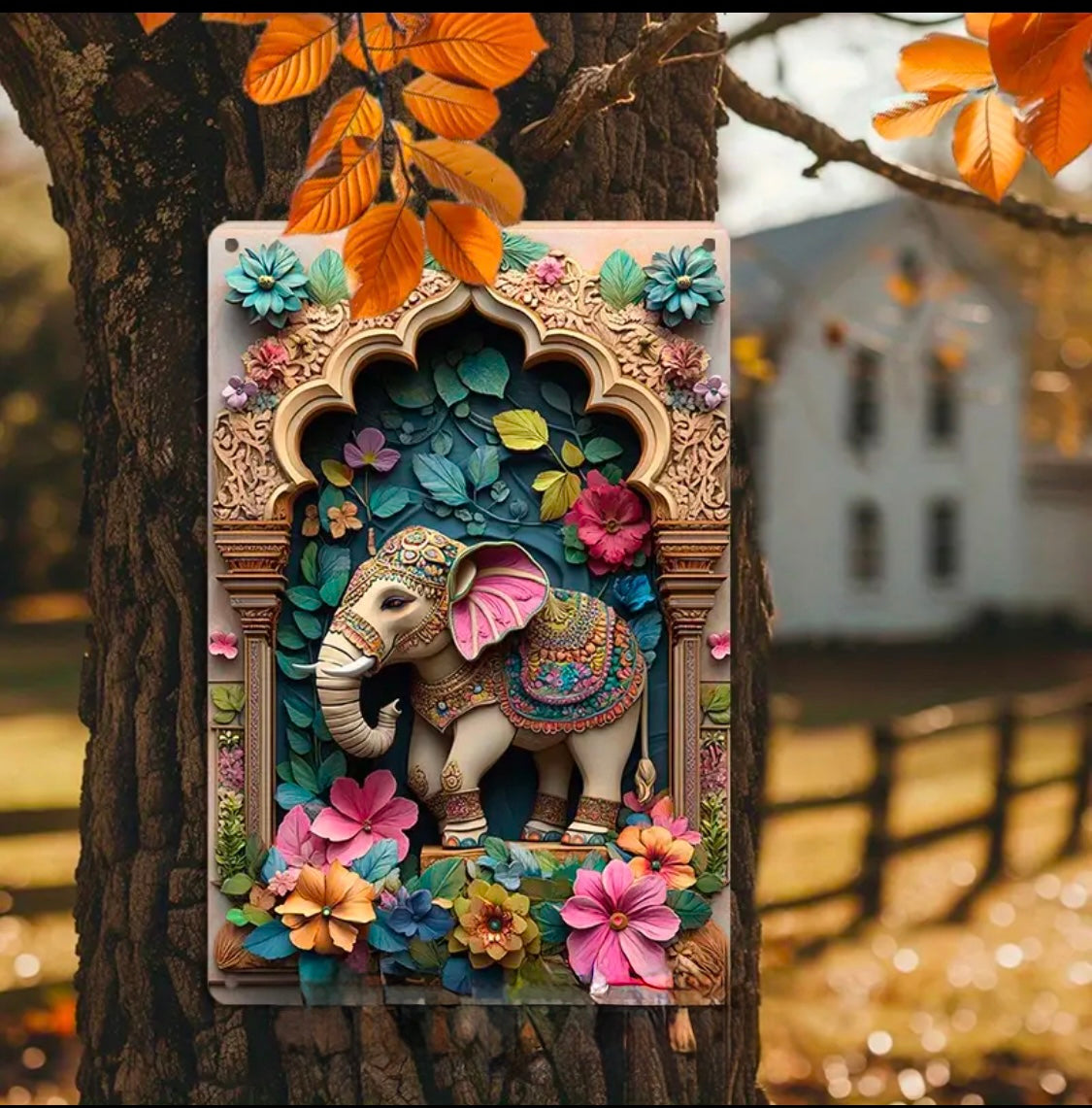 Vibrant Elephant Aluminum Wall Art