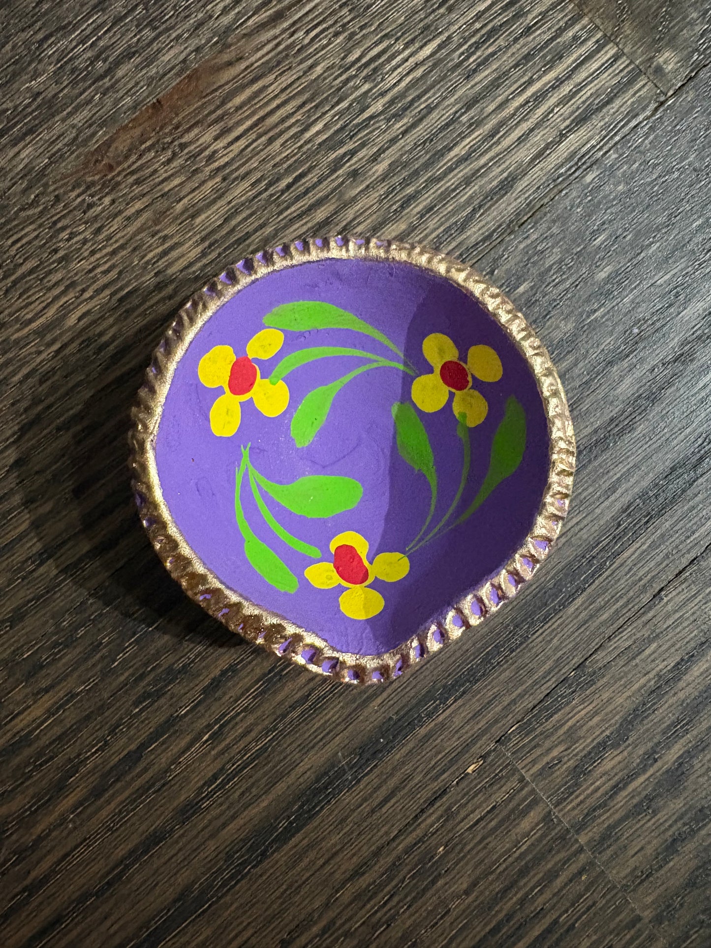 Hand Painted Clay Diya For Diwali
