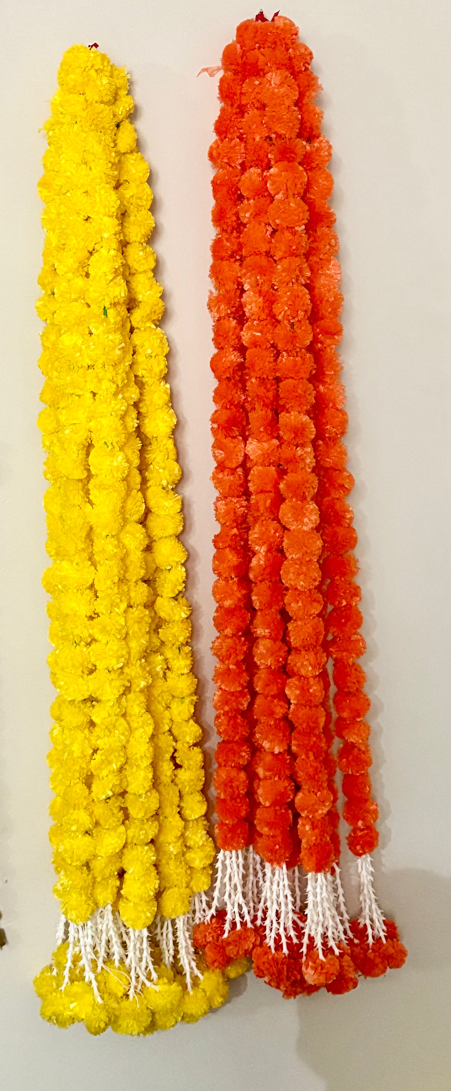 Flower Garland| Artificial Yellow/Orange Color Flower Garland Lines |Marigold Flower | set of 20 strings