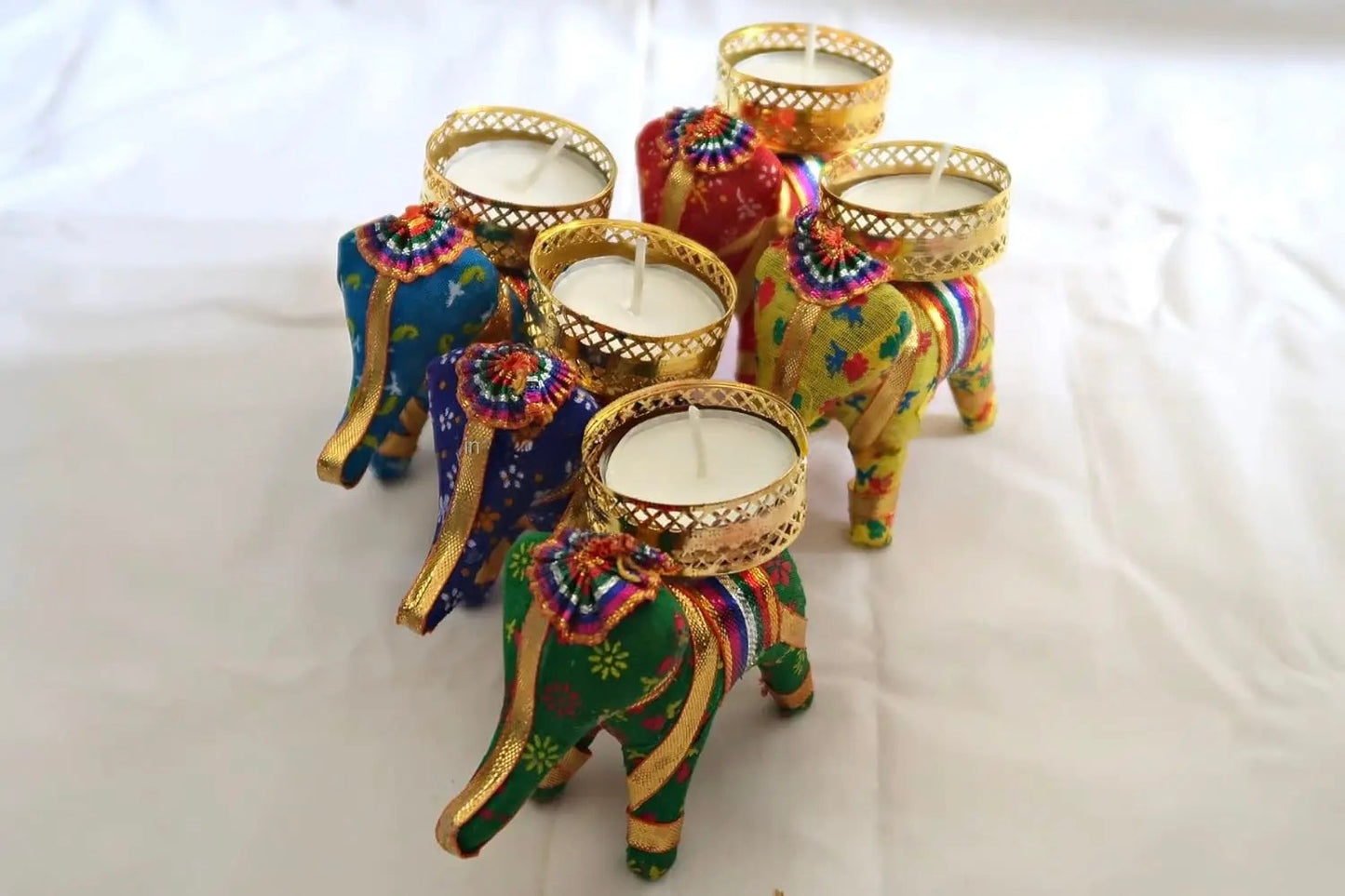 Elephant Tea light Candle Holder | Handcrafted Tea light Candle Holder | Mixed Color