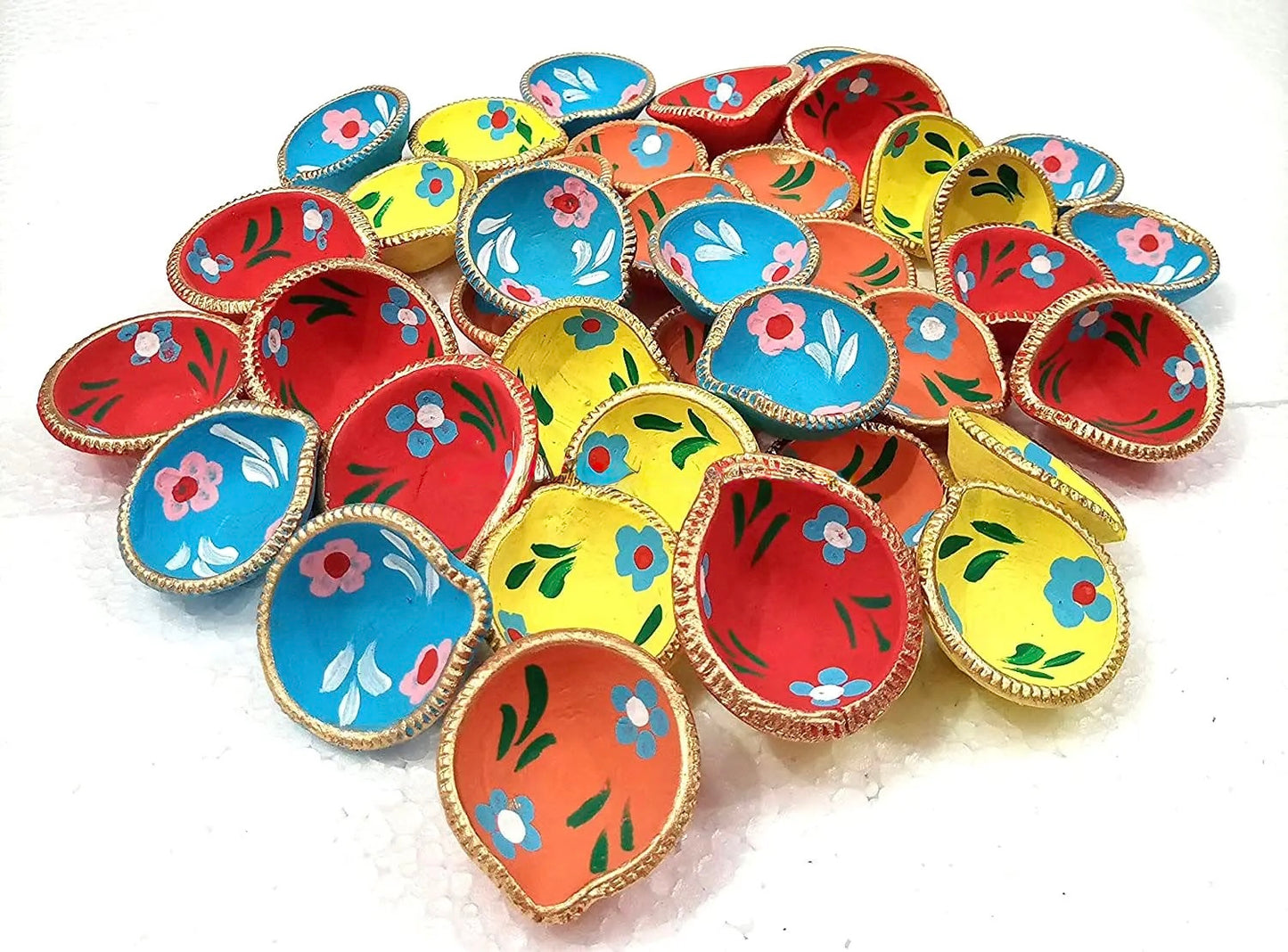 Hand Painted Clay Diya For Diwali