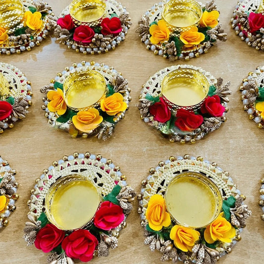 Floral Tea Light Candle Holder | Indian Handmade | Floral Tea Light Candle Holder