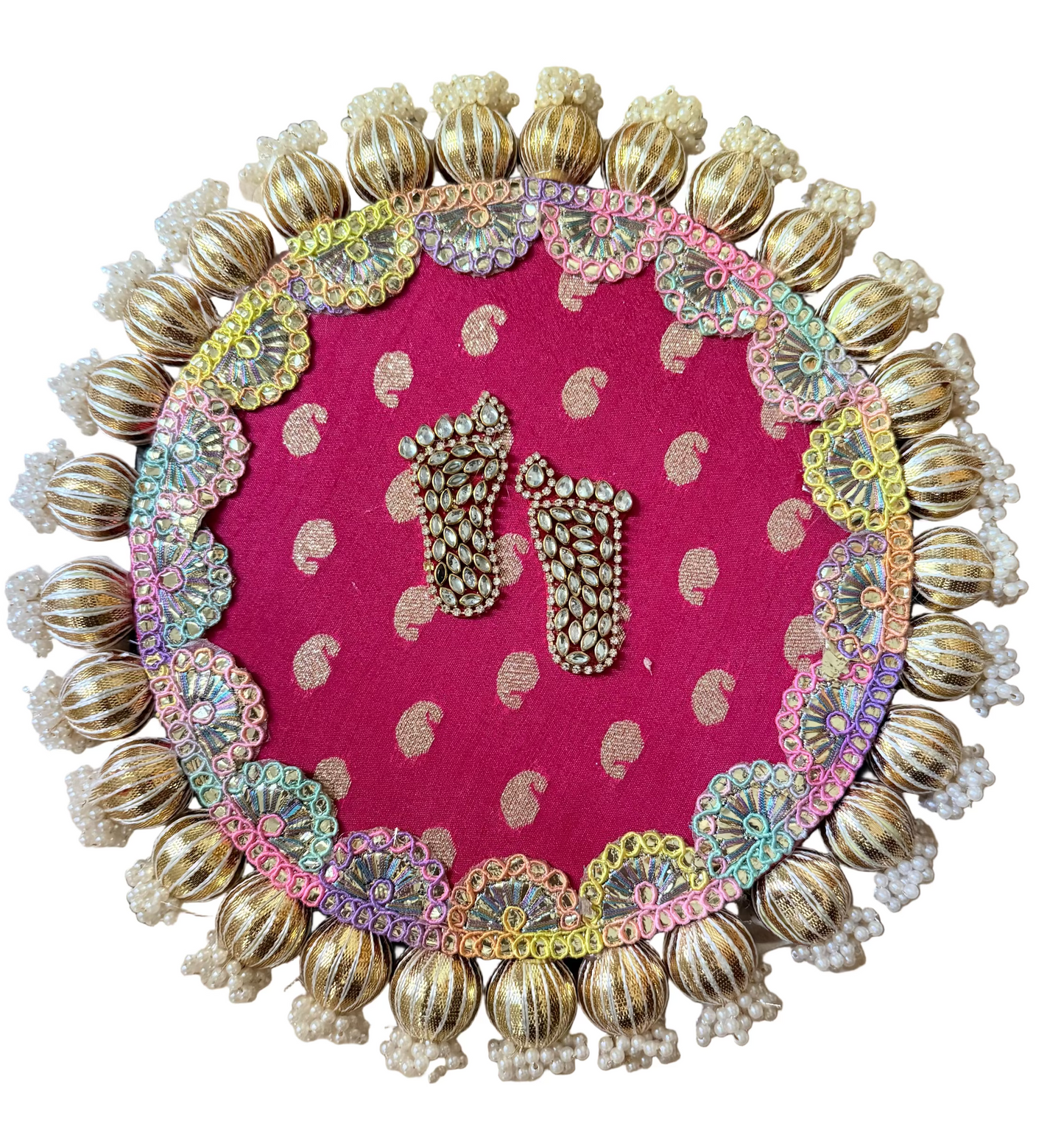 Lakshmi Paduka Rangoli 
| Handcrafted Lakshmi Paduka Rangoli - A Tradition of Blessings