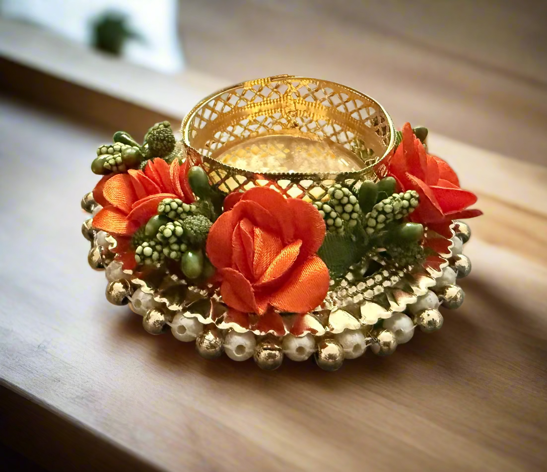 Floral Tea Light Candle Holder | Indian Handmade | Floral Tea Light Candle Holder