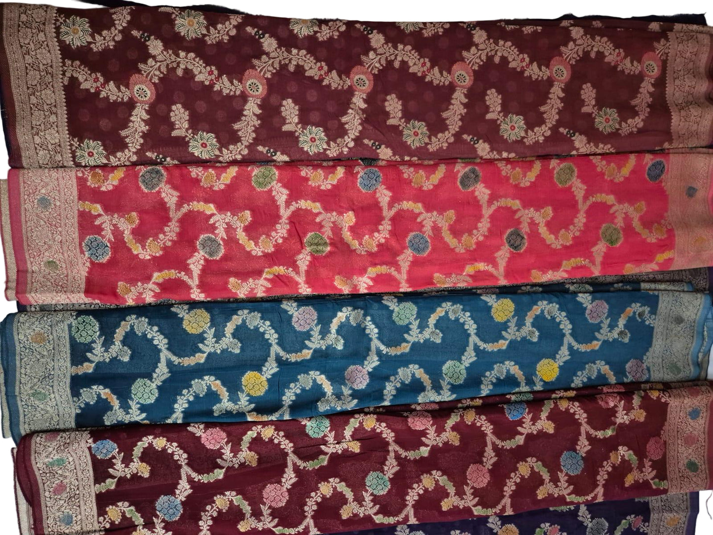 Georgette saree Collection, Traditional Indian, Handwoven, Multiple Colors, Wedding & Festival Wear