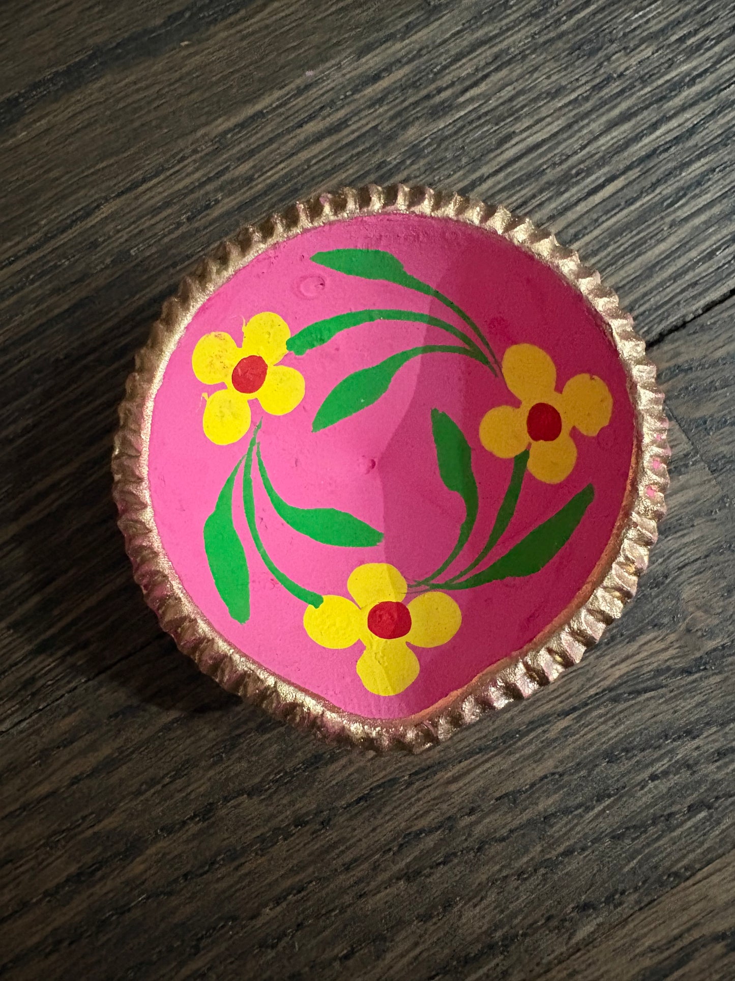 Hand Painted Clay Diya For Diwali