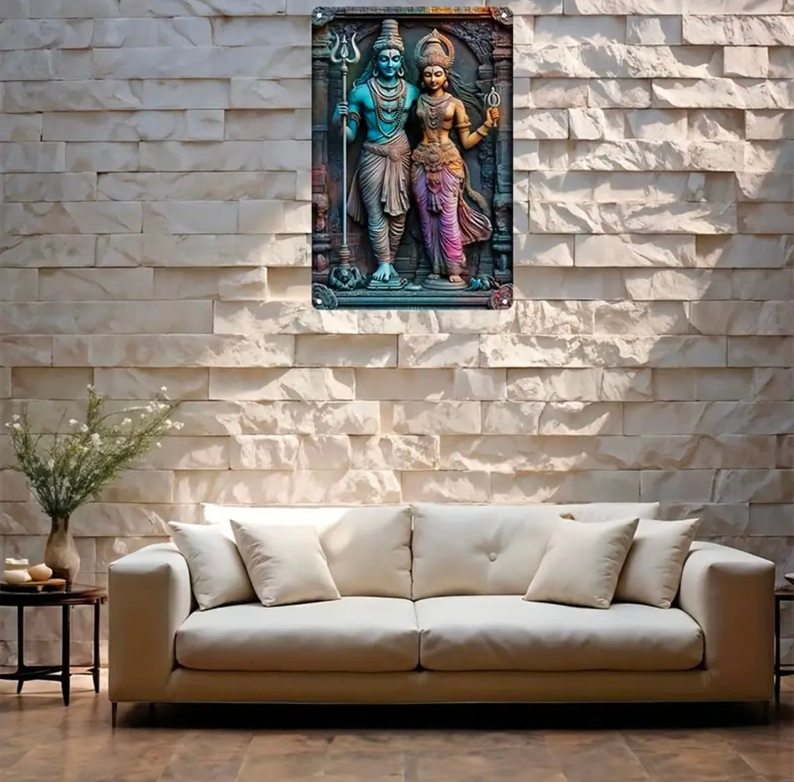 Shiva and Parvati Aluminum print | Contemporary Shiva and Parvati Wall Art