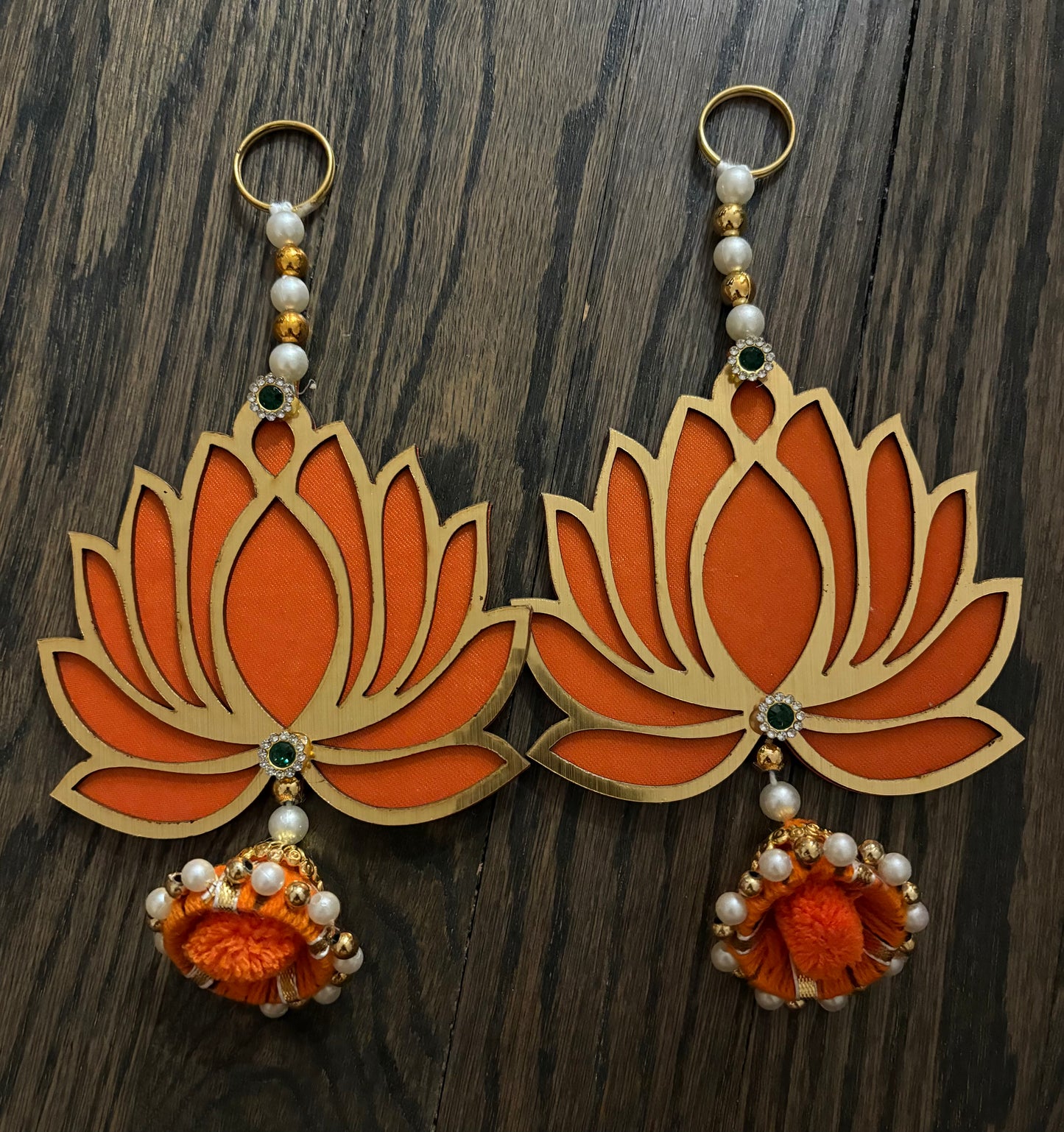Multi Color Lotus Wall Hanging Pair
