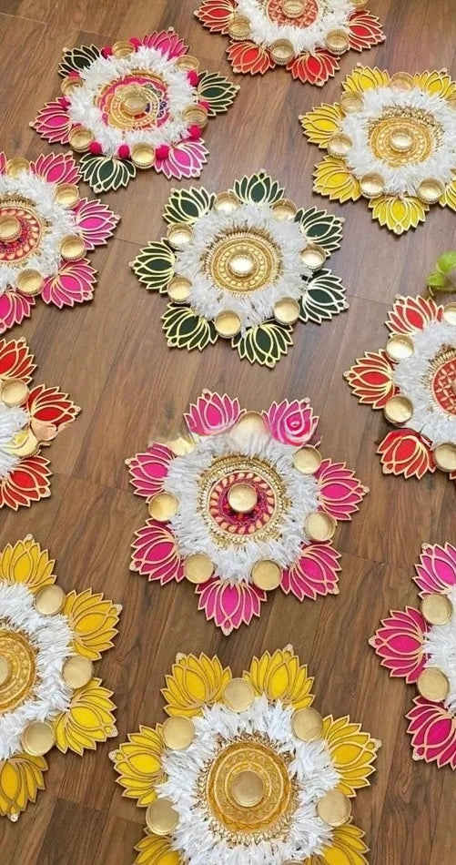 Tea Light Candle Holder Rangoli Set
