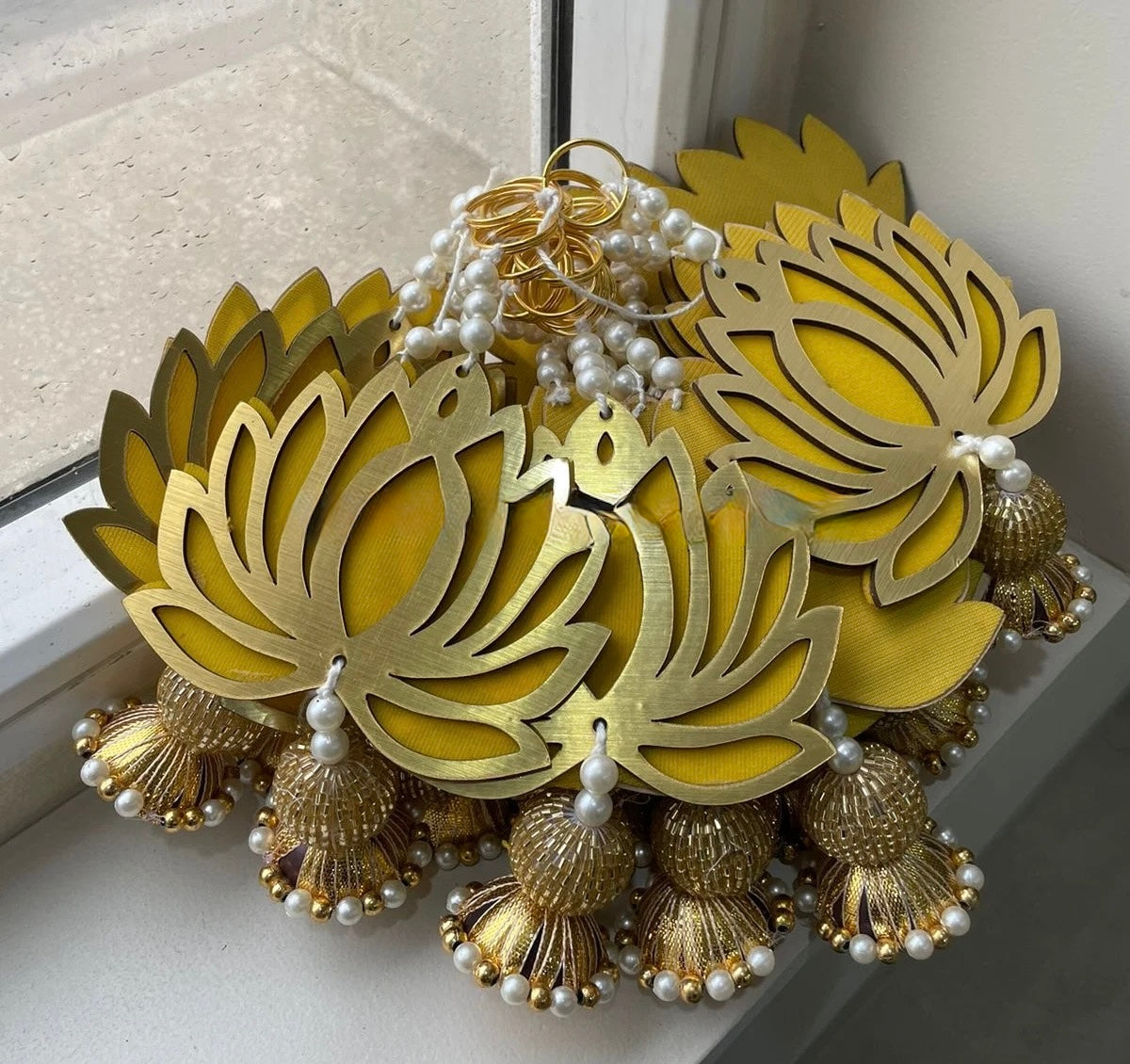 Multi Color Lotus Wall Hanging Pair