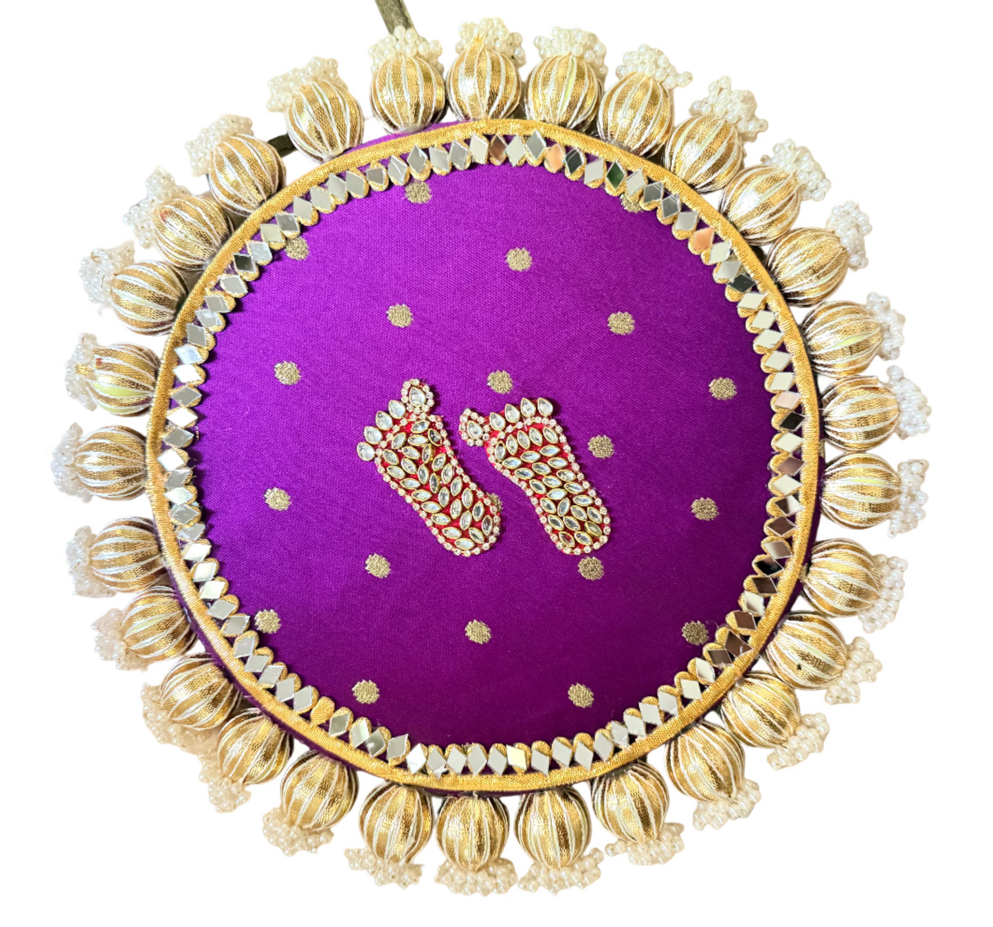 Lakshmi Paduka Rangoli 
| Handcrafted Lakshmi Paduka Rangoli - A Tradition of Blessings