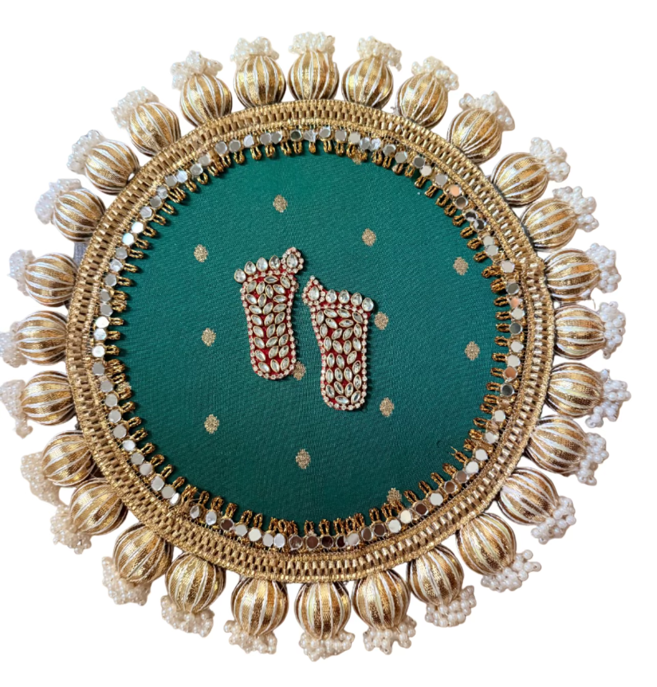 Lakshmi Paduka Rangoli 
| Handcrafted Lakshmi Paduka Rangoli - A Tradition of Blessings