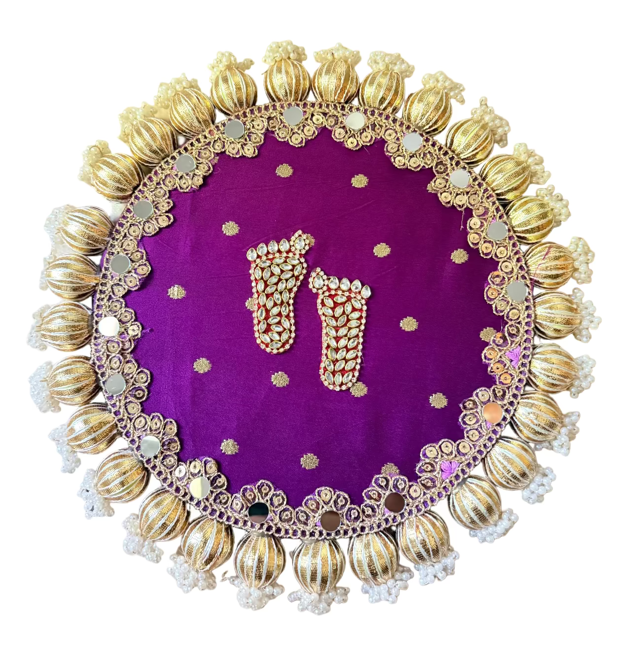 Lakshmi Paduka Rangoli 
| Handcrafted Lakshmi Paduka Rangoli - A Tradition of Blessings