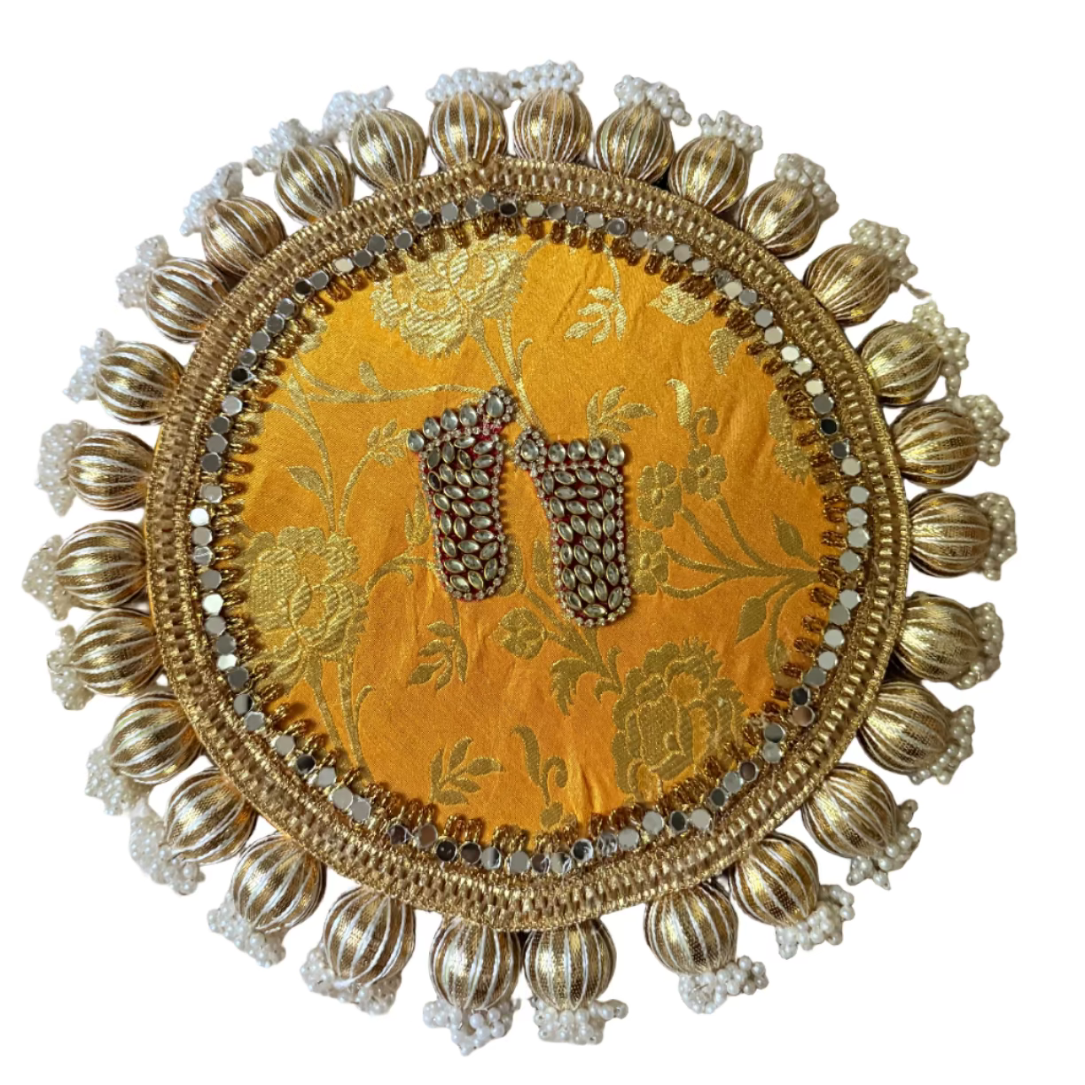 Lakshmi Paduka Rangoli 
| Handcrafted Lakshmi Paduka Rangoli - A Tradition of Blessings