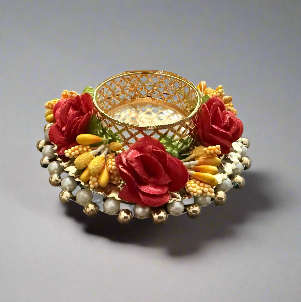Floral Tea Light Candle Holder | Indian Handmade | Floral Tea Light Candle Holder